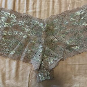 Victoria's Secret Lace Panties in Cream and Green